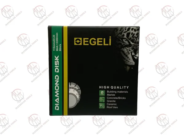 دیسک الکتروپلیت سبز چاکدار EGELI برای برش مصالح ساختمانی و سنگ