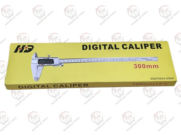 کولیس دیجیتال فلزی HD سایز 30 سانتی‌متر با صفحه دیجیتال بزرگ و بدنه مقاوم